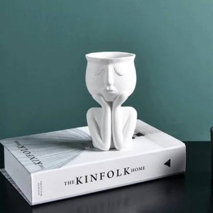 Nordic Style Portrait Art Planter for Home Decor