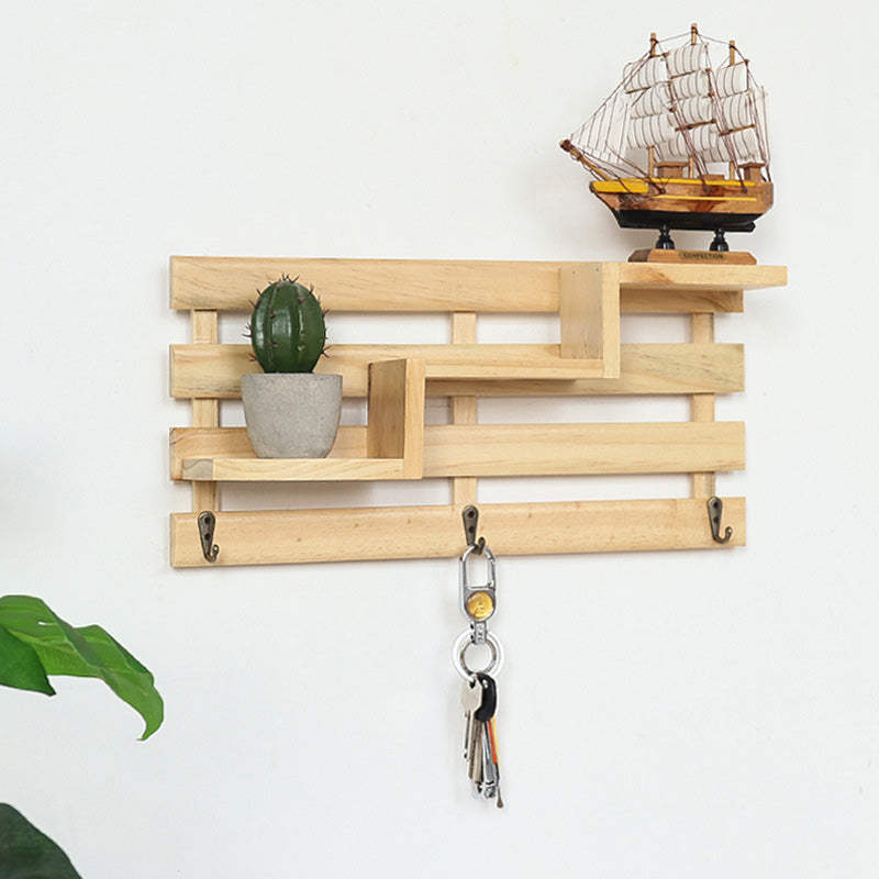 Wooden Ladder-Shaped Wall Shelf Decor