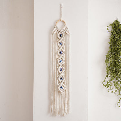 Handcrafted Cotton Rope Tapestry - Evil Eye Wall Decor