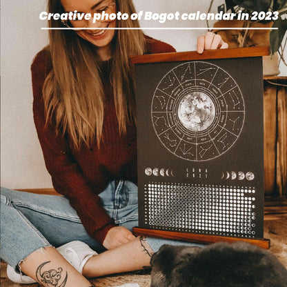 Moon Phase Hanging Calendar Poster for Home Decor