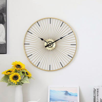 Gold Iron Art Wall Clock - Nordic Minimalist Design