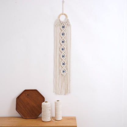 Handcrafted Cotton Rope Tapestry - Evil Eye Wall Decor