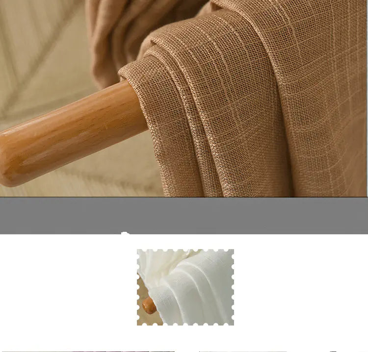 Thick White Linen Blend Sheer Curtains - Modern Design