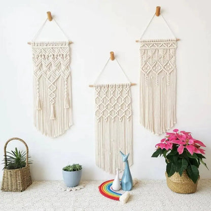 Custom Bohemian Woven Cotton Tassel Wall Tapestry