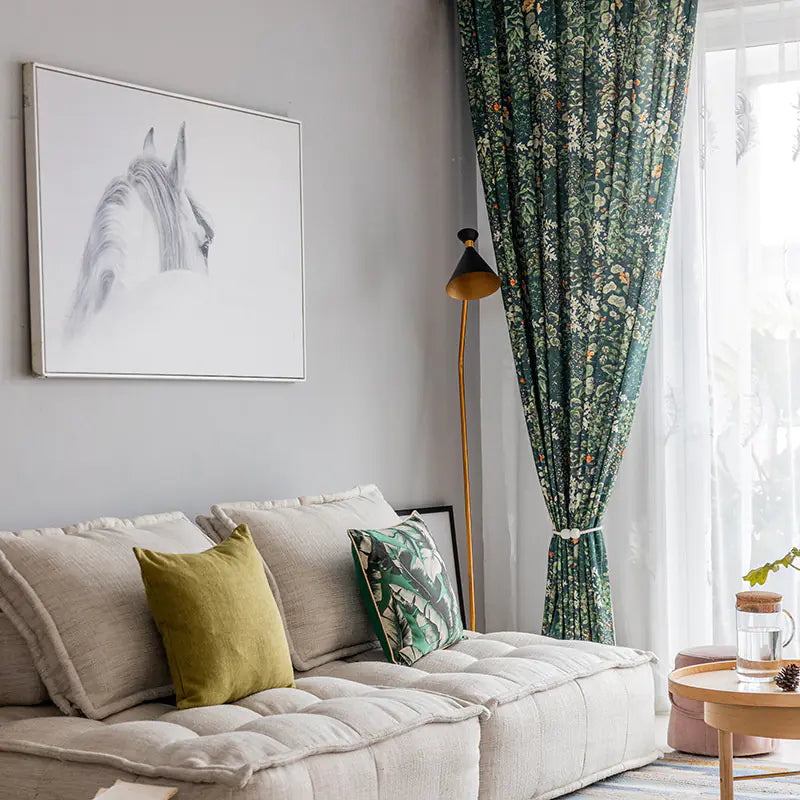 American Fresh Forest Green Plant Curtains