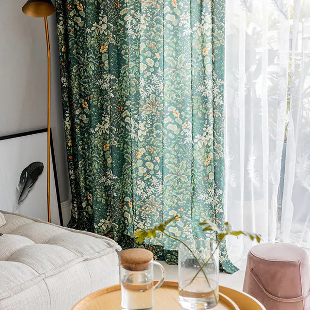 American Fresh Forest Green Plant Curtains