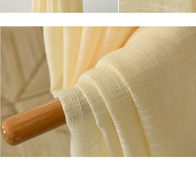 Thick White Linen Blend Sheer Curtains - Modern Design