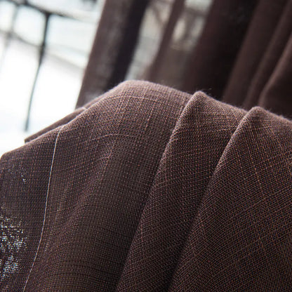 Thick White Linen Blend Sheer Curtains - Modern Design