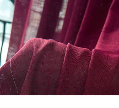 Thick White Linen Blend Sheer Curtains - Modern Design