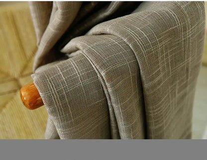 Thick White Linen Blend Sheer Curtains - Modern Design