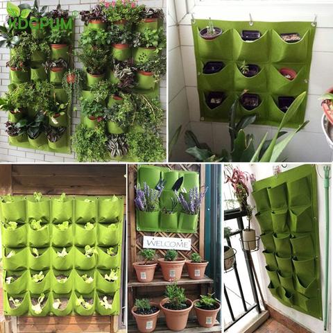 Felt Plant Wall Pocket - Vertical Green Wall Decor