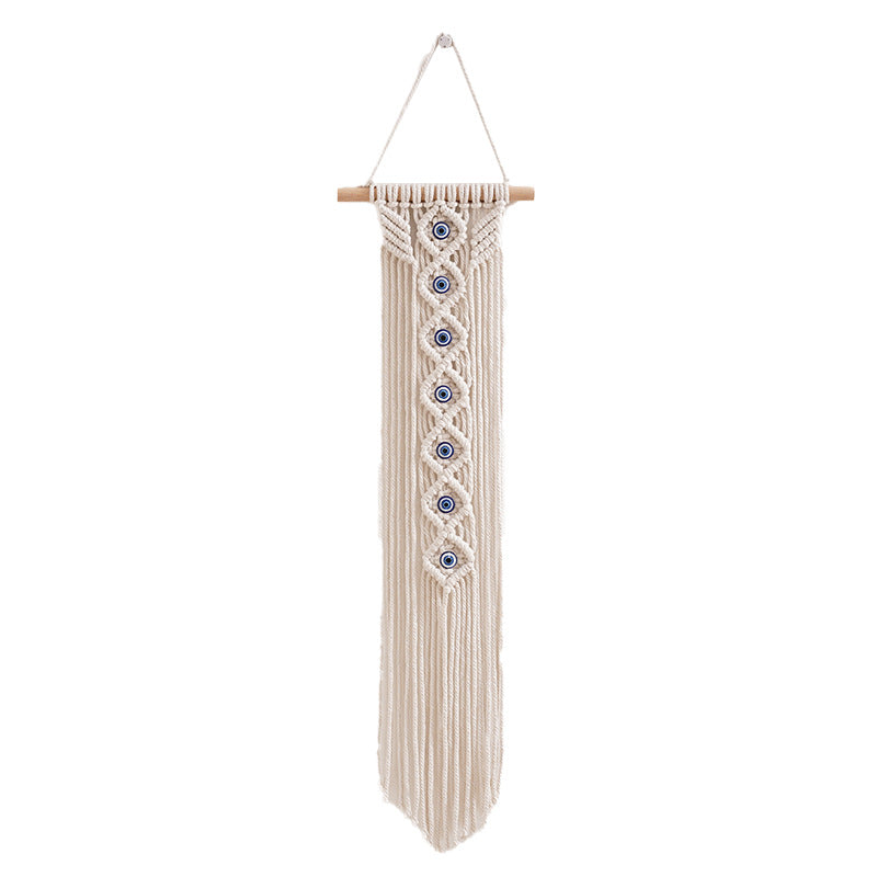Handcrafted Cotton Rope Tapestry - Evil Eye Wall Decor