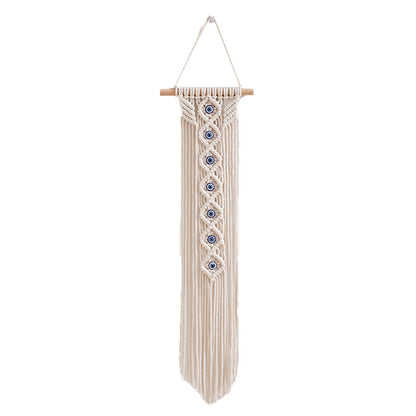 Handcrafted Cotton Rope Tapestry - Evil Eye Wall Decor