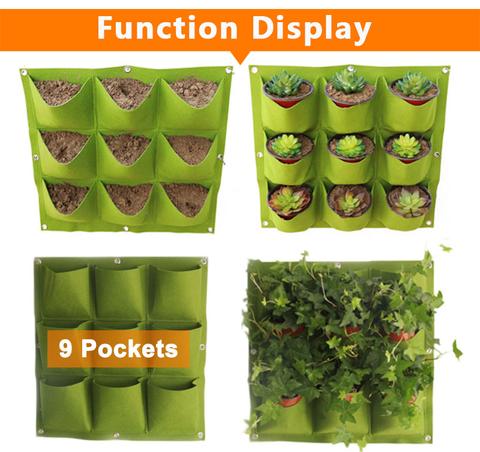 Felt Plant Wall Pocket - Vertical Green Wall Decor