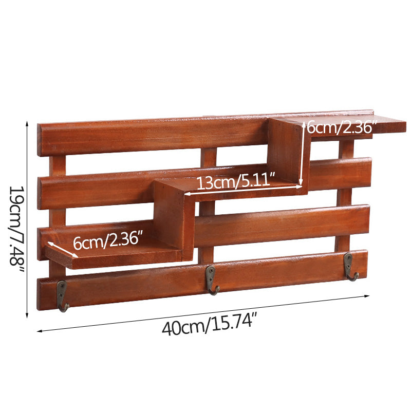 Wooden Ladder-Shaped Wall Shelf Decor
